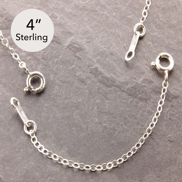 4” Sterling Silver Chain Extender, necklace extender, chain adjuster 14-1sf-sp - Picture 1 of 5
